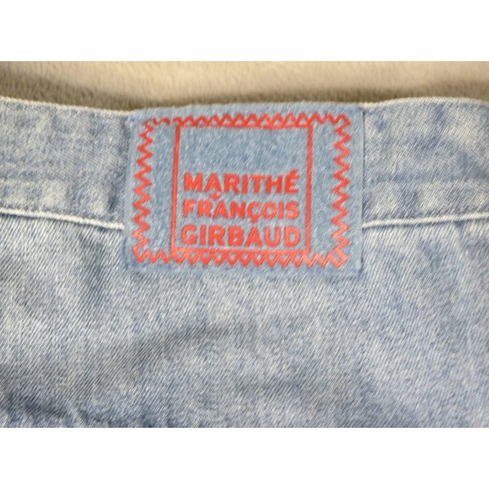 Vintage Marithe Francois Girbaud Jeans Mens 44 Blue Red Strap Shuttle Baggy